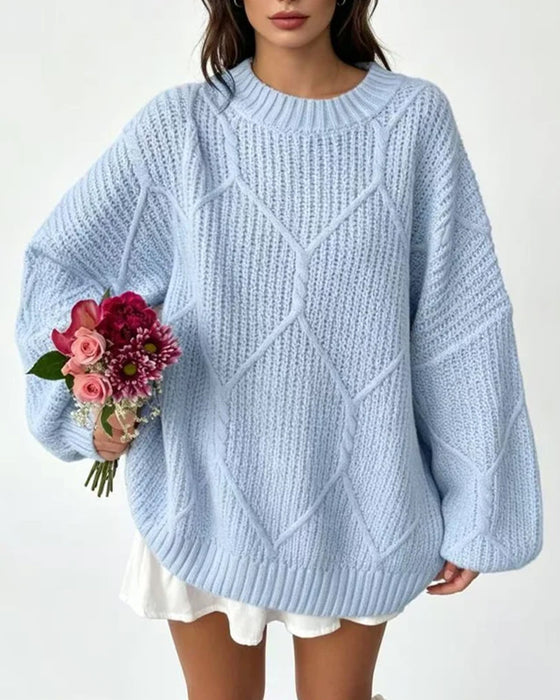 Solid Color Long Sleeve Pullover