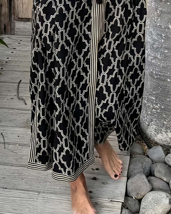 Geometric Print Maxi Dress