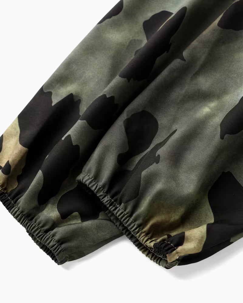 Camo Leopard Print Scarf Tie Puff Sleeve Blouse