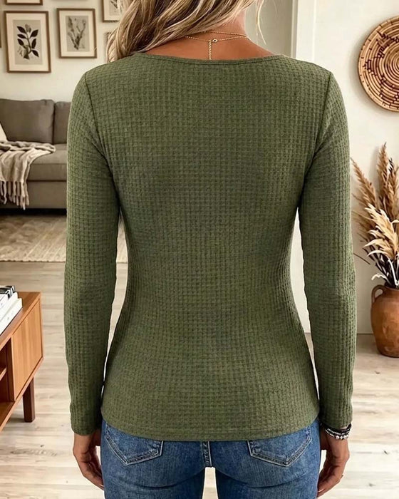 Square Neck Tie Fitted Top