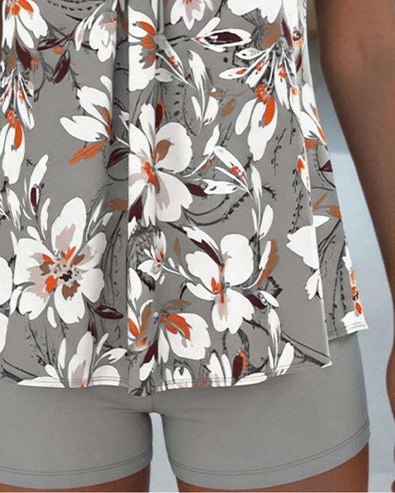 Large Floral Tie Tankini