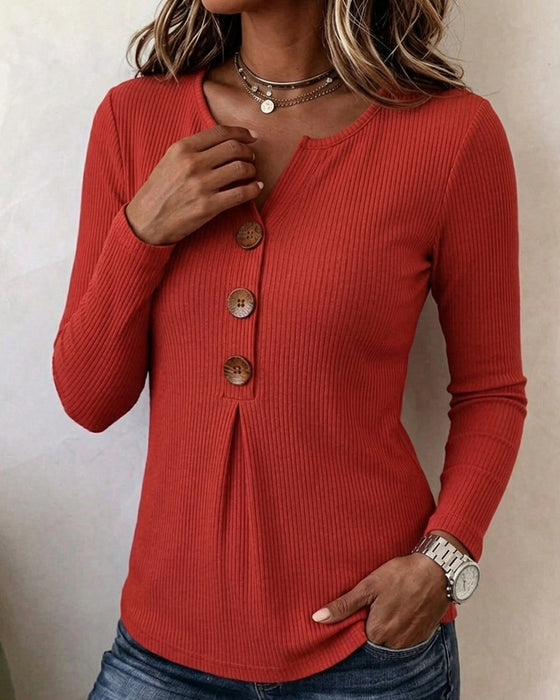 Ribbed Slim-Fit Long-Sleeve Top