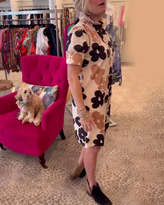 Casual lapel floral dress