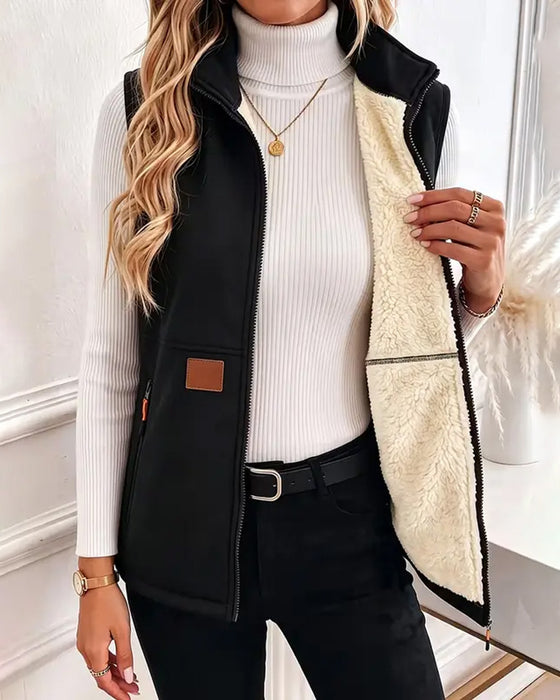 Padded Polar Fleece Open Front Cardigans