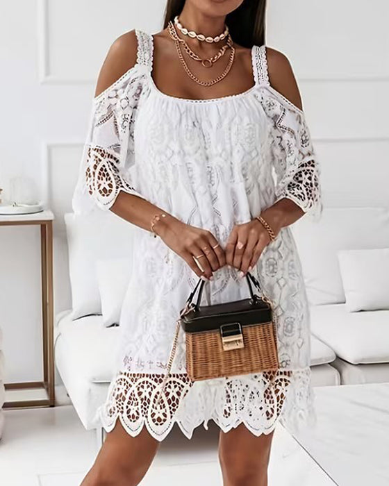 Lace Cold Shoulder Dress