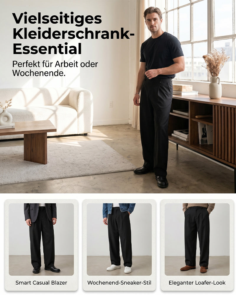 High-Waist Button Fly Wide-Leg Pants