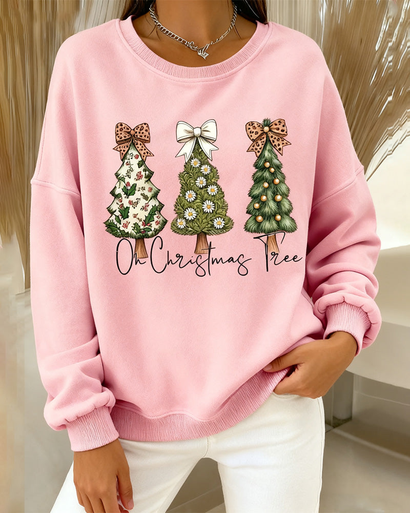 Drop-Shoulder Printed Loose Sweatshirt