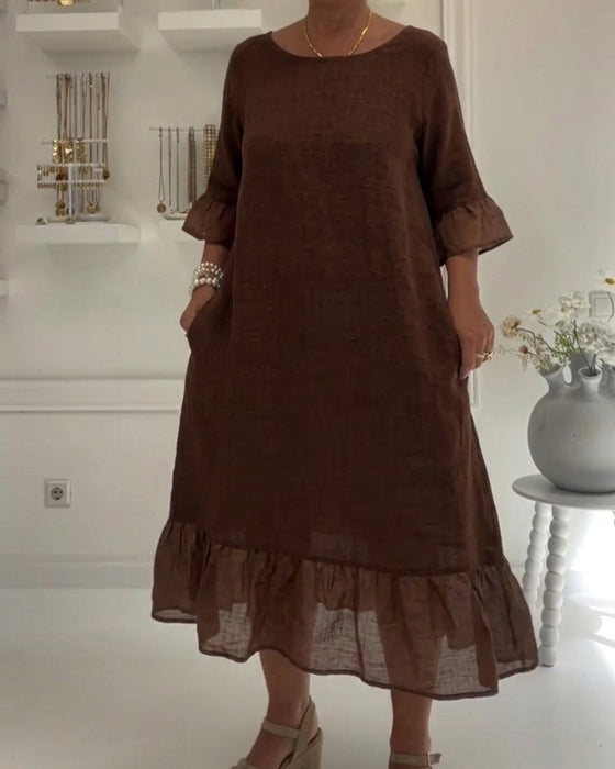 Ruffle Pocket Casual Dress