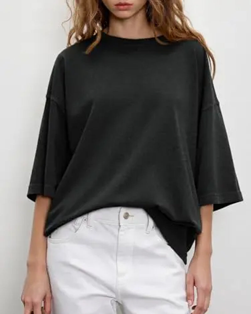Batwing Sleeve Crew Neck Loose T-Shirt