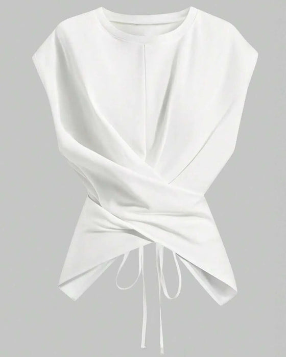 A Cross-Strap Hem Cropped Top