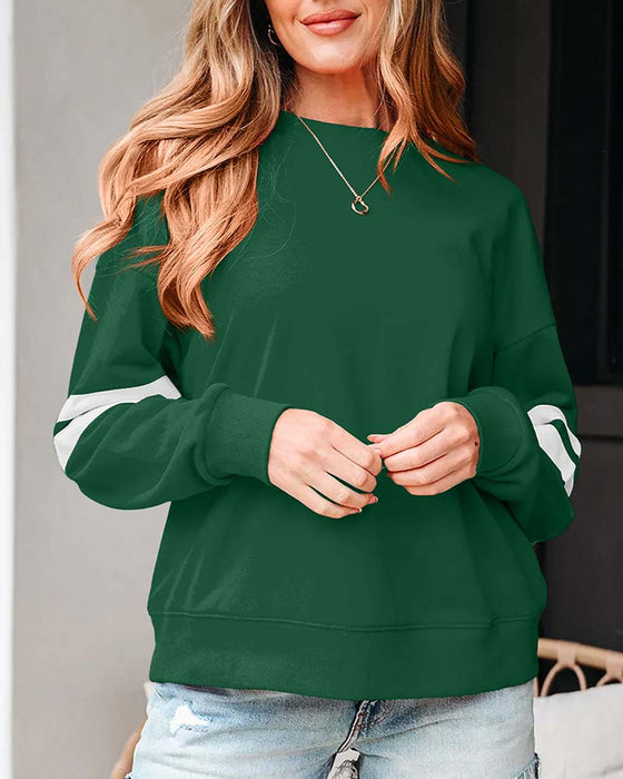 Color-Block Long-Sleeve Crew-Neck Sweatshirt