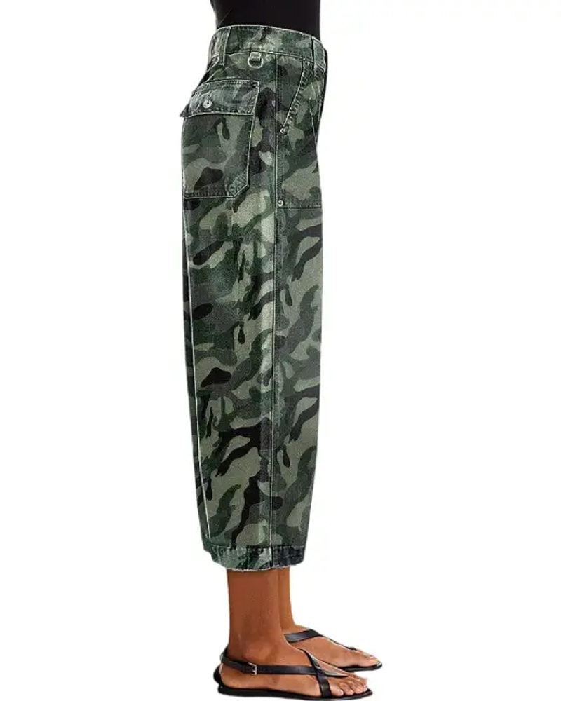 Cargo Wide-Leg Cropped Pants