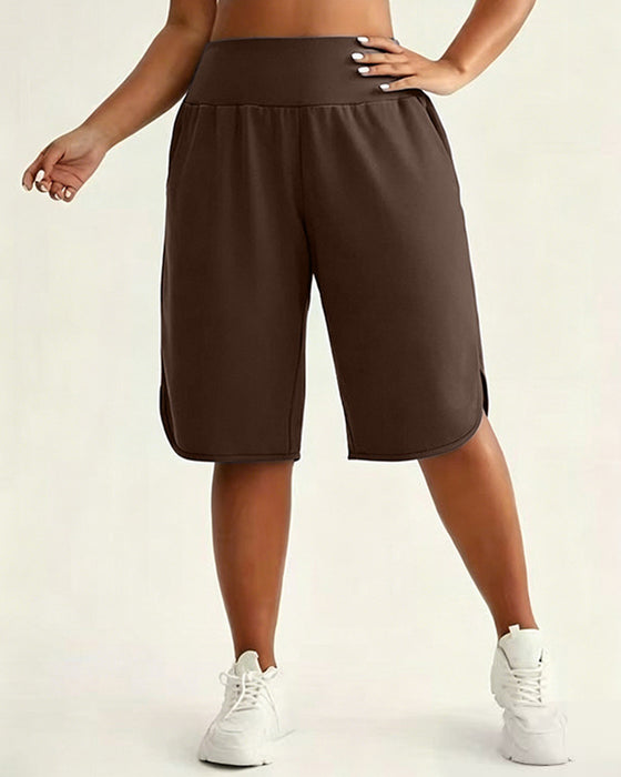 High-Waisted Wide-Leg Shorts
