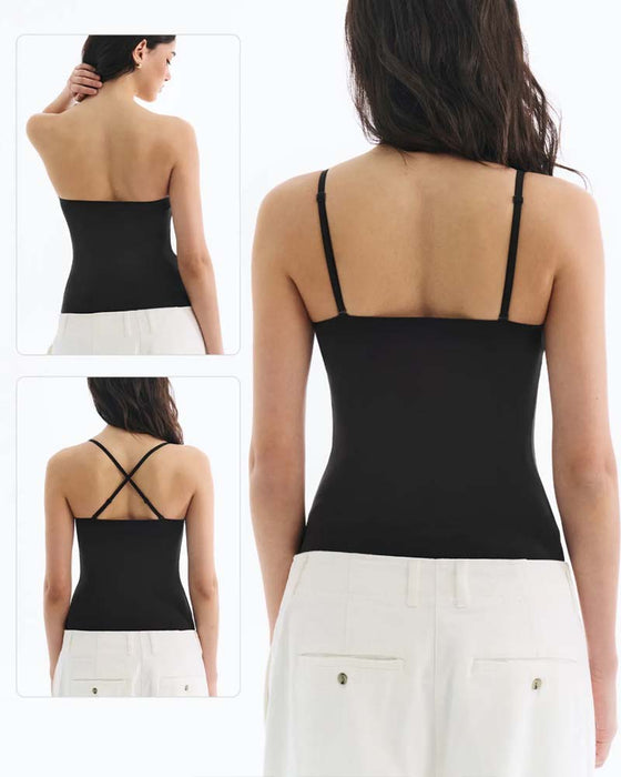Strapless Solid Built In Bra Cami Top