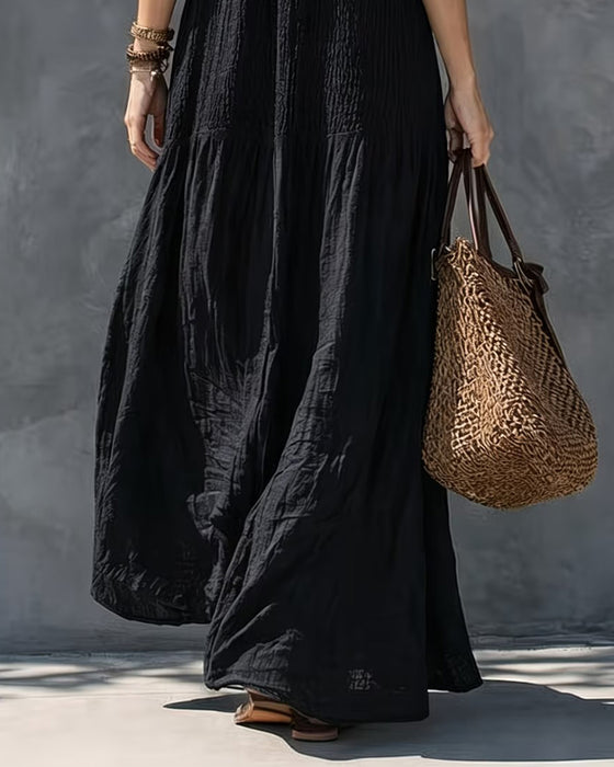 Spaghetti Straps Solid Color Dress