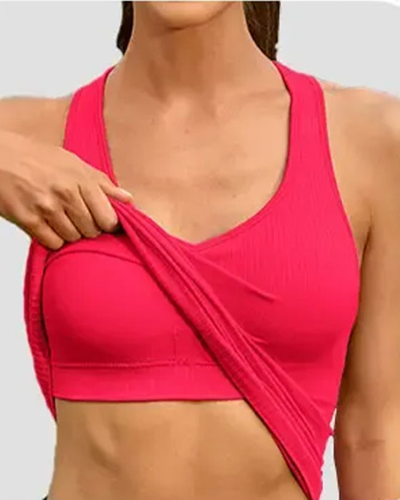 Racerback Strap Built-in Bra Tank Top