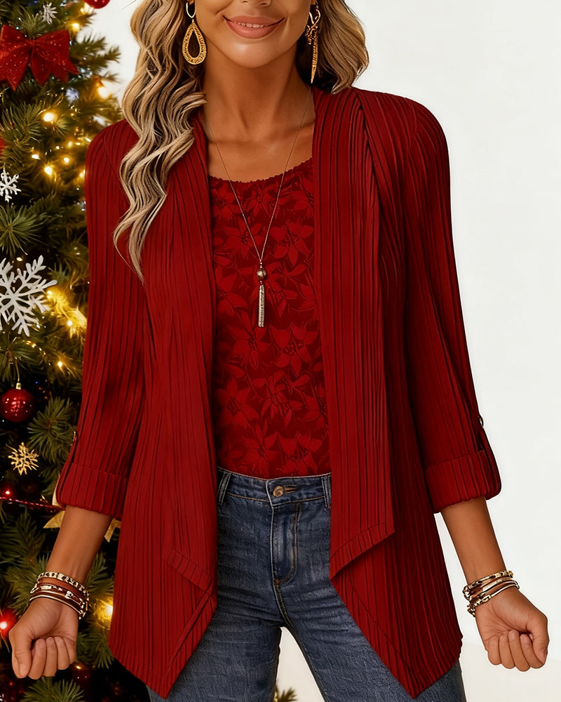 Faux Two-Piece Ribbed Patchwork Top