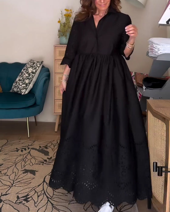 Hollow Out Loose A-Line Dress