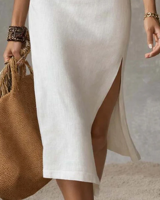 Elegant Sleeveless Slit Dress