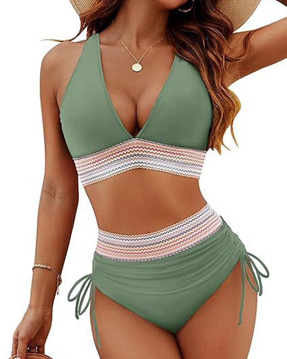Vacation V-Neck Lace Up Bikini