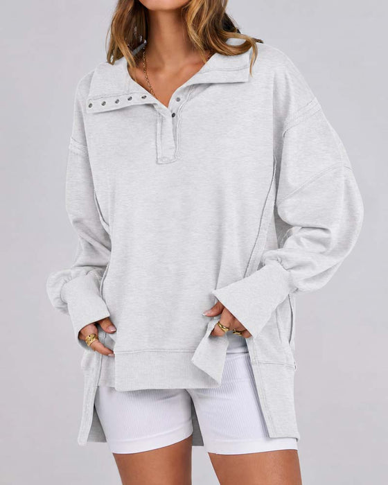 Solid Color Long Sleeve Sweatshirt