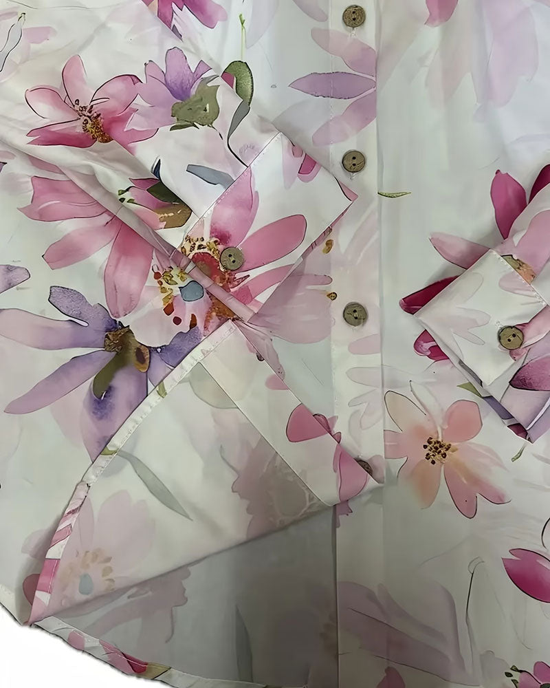 Long Sleeve Floral Print Shirt