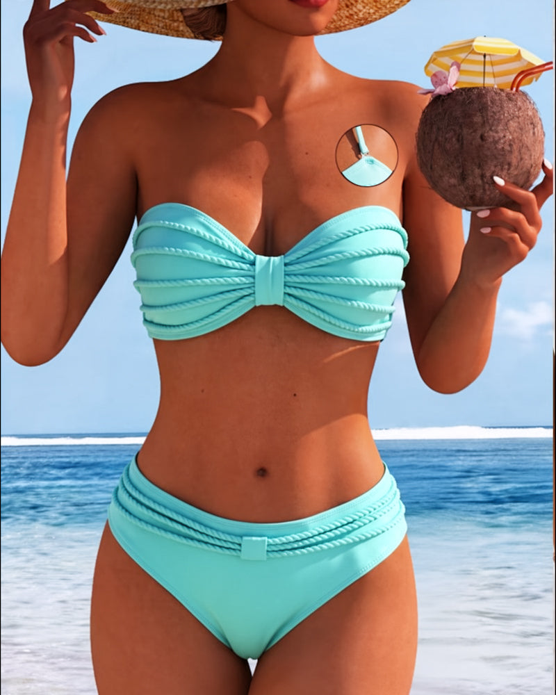 Solid Color Halter Neck Bikini