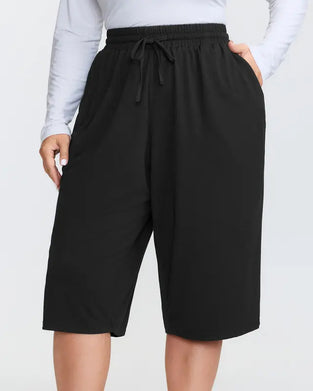 Solid Color Drawstring Shorts