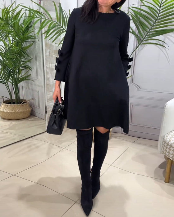 Casual Knee Length Dress with Long Sleeve