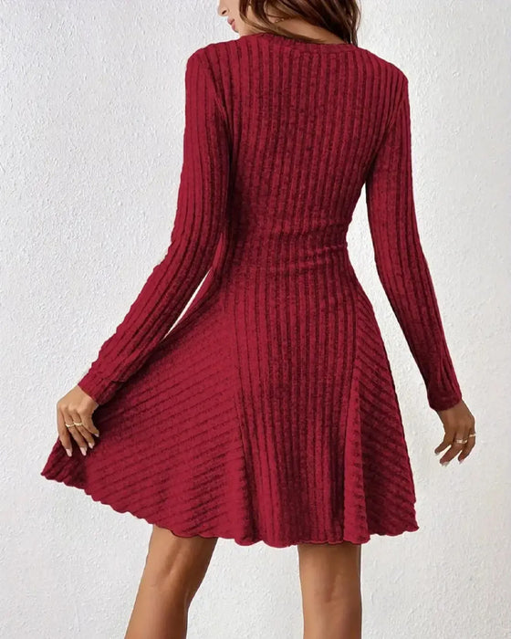 A-Line Long Sleeve Dress