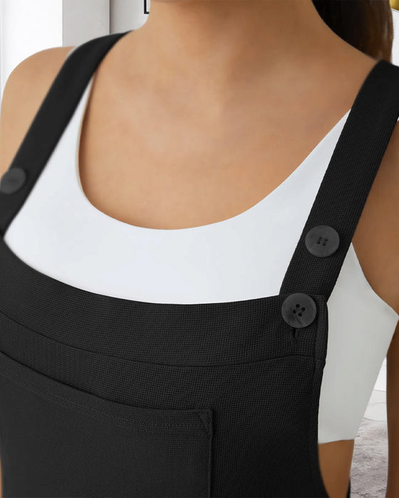 Solid Color Pleated Jumpsuit