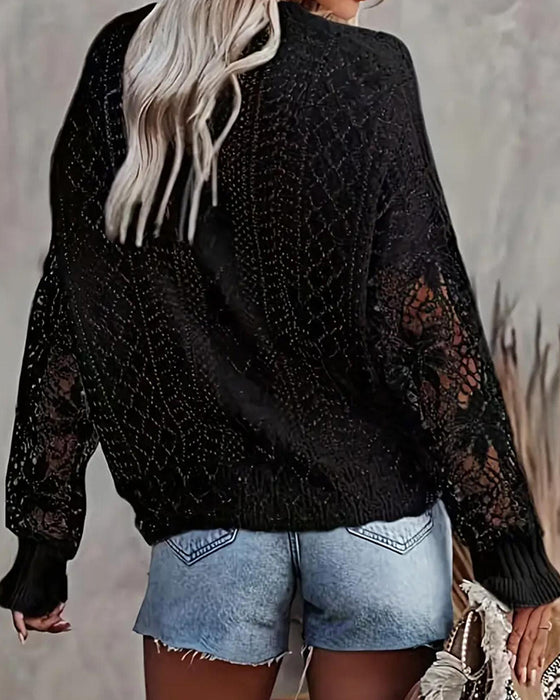 Solid Color Round Neck Pullover