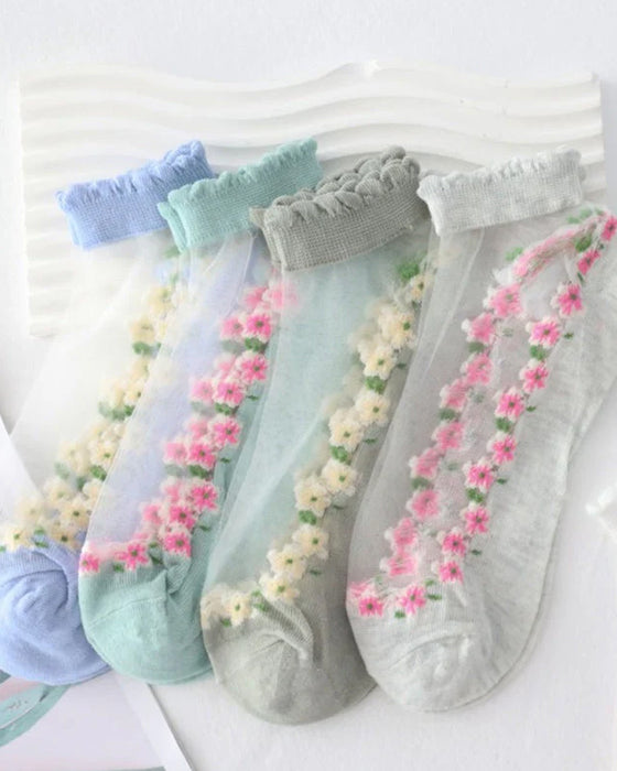 Summer Floral Breathable Socks