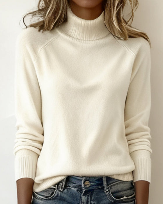 High Collar Raglan Short Pullover