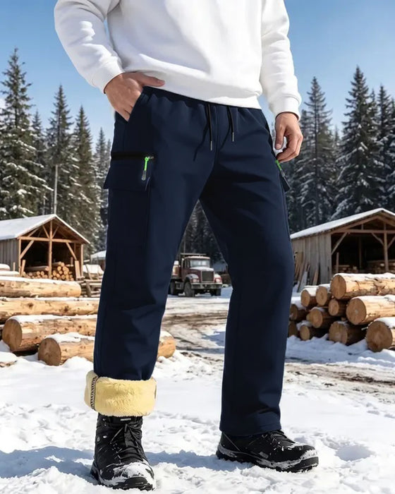 Men's Fleece-Lined Straight Cargo Pants