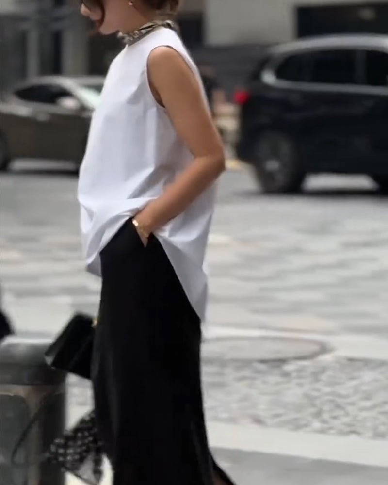 Irregular Sleeveless Vest Blouse