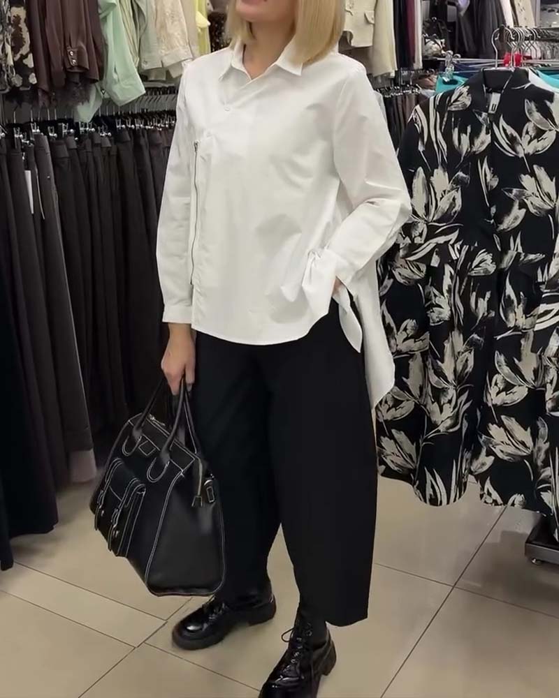 Irregular Side Zip Shirt