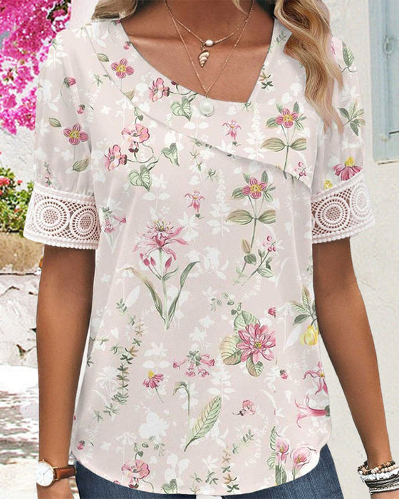 Short-sleeved floral top