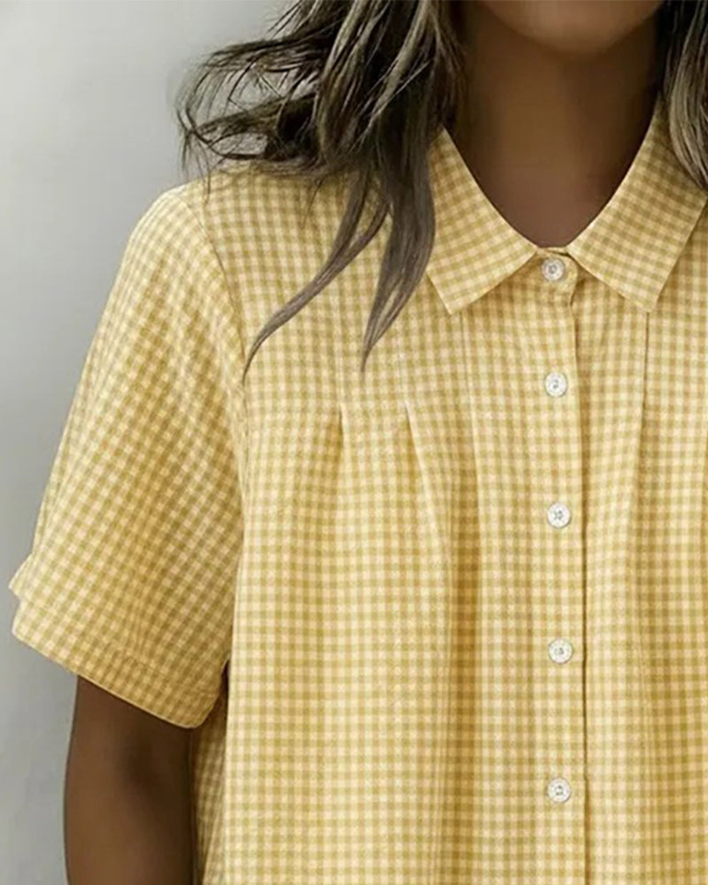 Lapel Short Sleeve Shirt