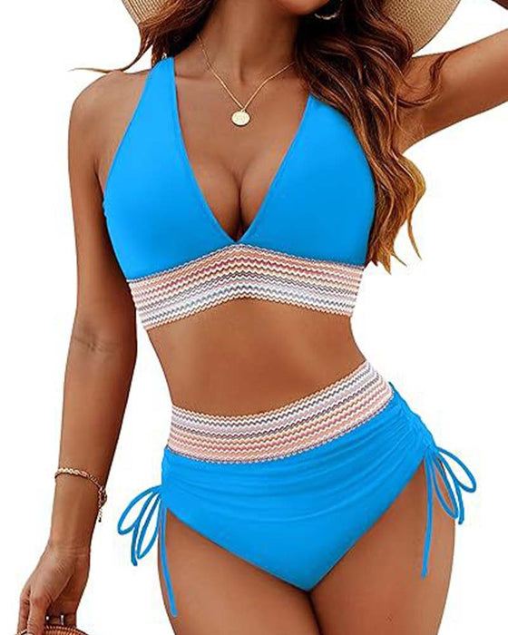 Vacation V-Neck Lace Up Bikini