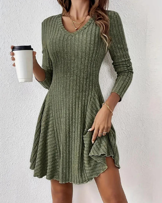 A-Line Long Sleeve Dress