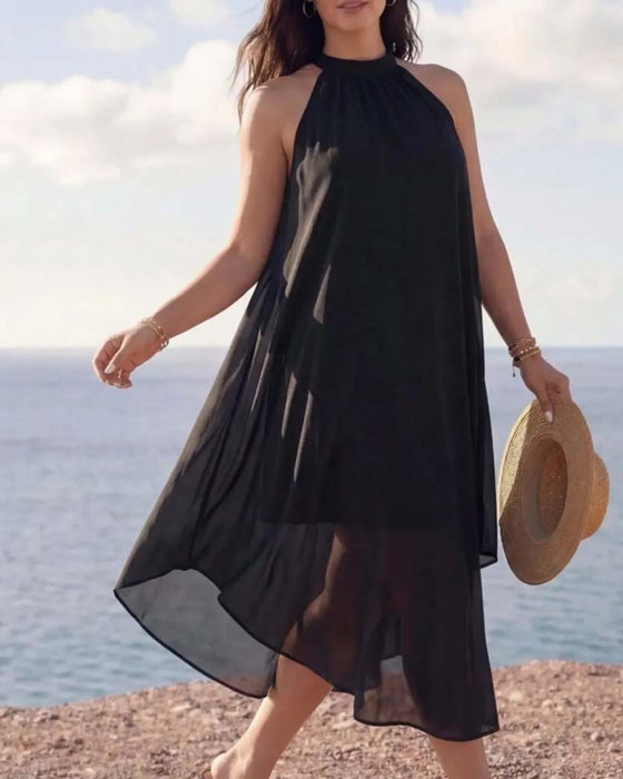Sleeveless Halter Sophisticated Dress