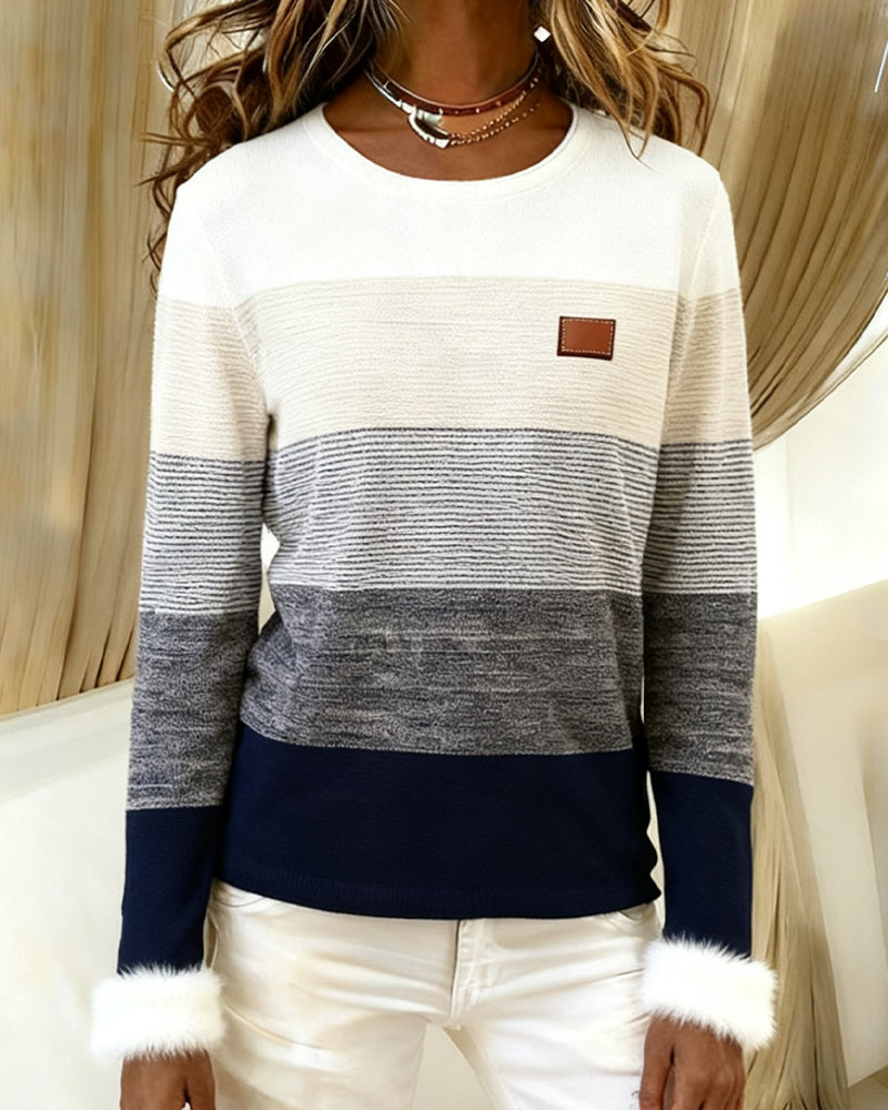 Round Neck Striped Fashion Top