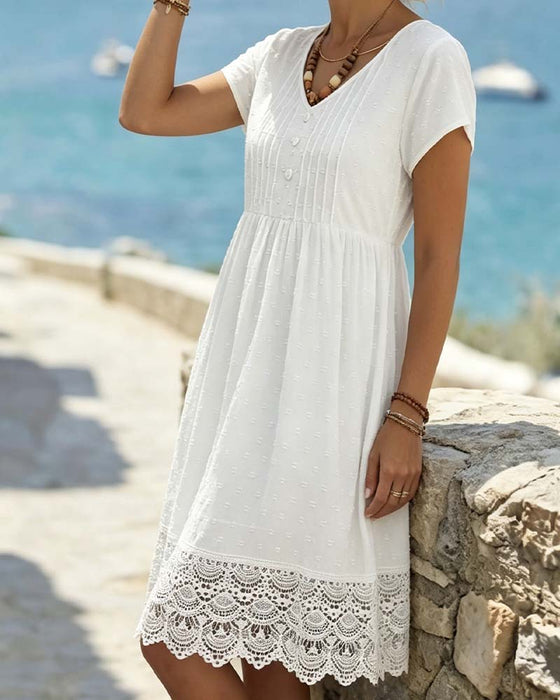 Jacquard Lace Midi Dress