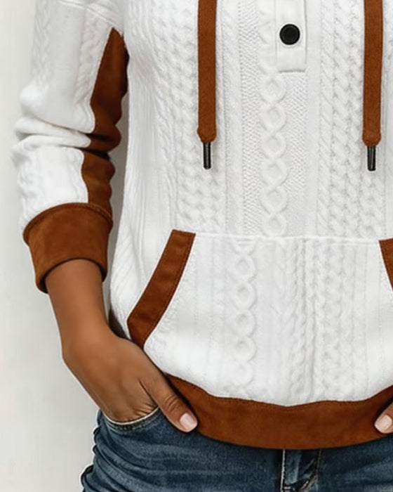 Long Sleeve Color-Block Hoodie