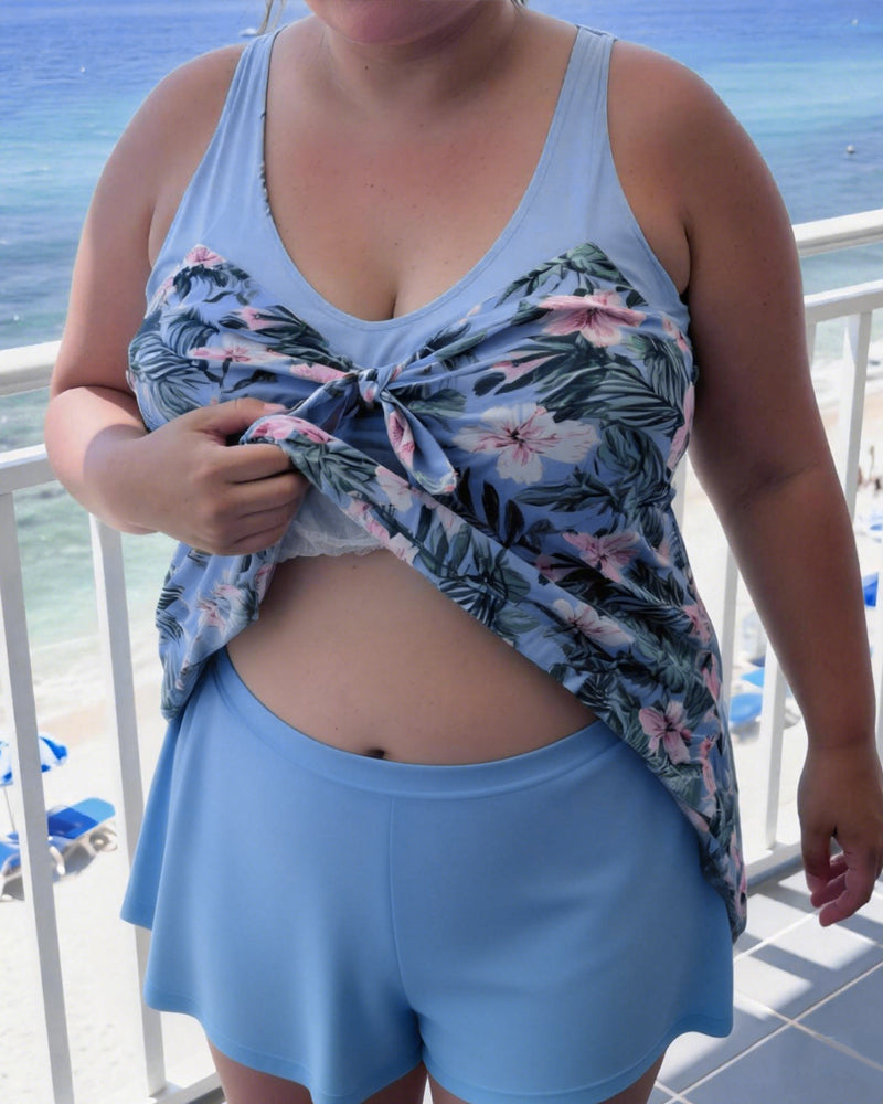 Casual Printed Two-Piece Swimsuit