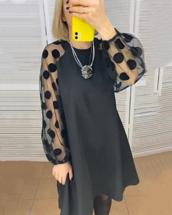 Elegant polka dot pattern dress