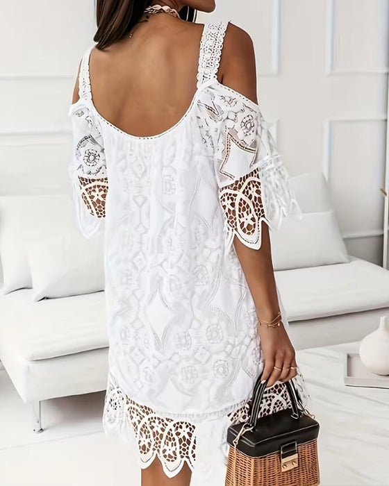 Lace Cold Shoulder Dress