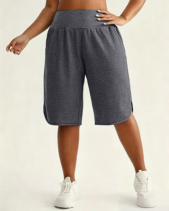 High-Waisted Wide-Leg Shorts